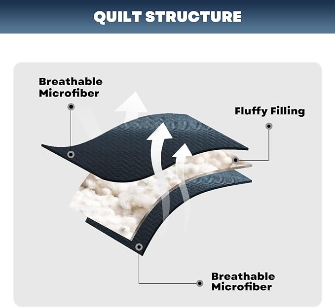 Maple&Stone Quilt Set Queen Size, Lightweight Navy Bedspread Ultrasonic Chevron Pattern Light Coverlet for All Season Comforter Bedding Decor - 3 Piece Full Bed Cover Sets