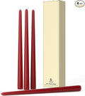 12-Inch Tall Dripless Taper Candles Set of 4 - Dark Red Tapered Candles, Perfect for Christmas - Smokeless, Unscented, Long Burning - Hand Poured, Colored Tall Candlesticks - Bordeaux