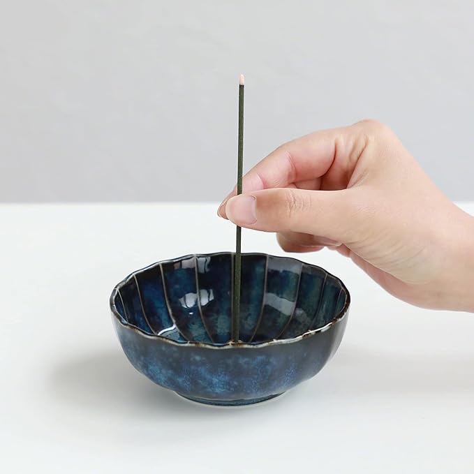 Asayu Japan Low Smoke Incense Sticks Yoga Set - 2 Scents: Lotus & Sandalwood, 40g Japanese Incense for Morning Energy & Evening Relaxation - Smokeless, Less Irritation