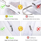 Garment Bag Covers 24''X54'' Lightweight White PEVA Breathable Bags (Pack of 6) with Study Full Zipper for Closet Clothes Storag (24''X55'', White)