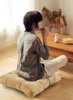 Sexysamba Square Floor Seat Pillows Cushions 22" x 22", Soft Thicken Yoga Meditation Cushion Pouf Tufted Corduroy Tatami Floor Pillow Reading Cushion Chair Pad Casual Seating for Adults & Kids, Grey