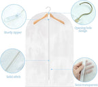 TORONTOKYO 25 Pack 55" Hanging Clear Plastic Garment Bags with Zipper Translucent Long Dress Bags Clothes Cover for Closet Storage and Travel