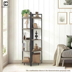 CAPHAUS 5 Tier Corner Shelf, 59.1-Inch Tall Corner Bookshelf, Corner Display Rack with Metal Frame, Round Corner Shelf Unit Rack, Tall Corner Stand for Bathroom, Living Room, Home, Office, Dark Grey