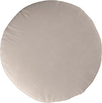 Howard Elliott Round Pouf Ottoman Foot Rest With Cover, Round Stuffed Foot Stool Filled with Polyester Fiber, Fluffy Comfortable Soft Seating for Living Room & Bedroom, 22 x 22 x 12 Inch, Bella Sand
