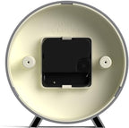 JONES CLOCKS® Venus Desk Clock | Modern Round Design | Gray | Stylish Retro Look for Shelf, Table, Mantel or Bedside