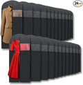 Plixio 60” Black Garment Bags for Hanging, Men Suit Bag for Travel and Clothing Closet Storage of Women Dress, Shirts, Coats, Suit Cover - Includes Zipper and Transparent Window (Black - 24 pack: 60")