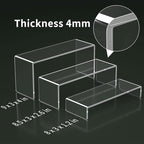 HIIMIEI Acrylic Display Risers, 6 Pcs 9" Large, Thickened 5mm Clear Rectangular Risers for Cupcake Stand, Tiered Display Stand for Collectibles