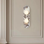 Natural Marble Wall Sconces, Alabaster Wall Light, Hardwired Wall Light Fixtures, Modern Wall Mount Wall Lights for Dining Room Stairs Bedroom