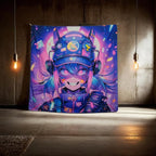 HOUHUANG Hanging paintings, blacklight tapestry, murals, and decorative paintings, fluorescent anime, cartoons, polyester material (59 "x 59") for families, bars, and outdoor parties (Cool girl)