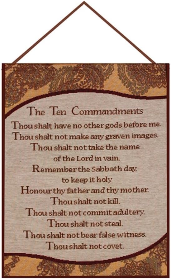 Manual Inspirational Collection 13 X 18-Inch Wall Hanging with Frame, Ten Commandments