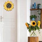 YEAHOME Sunflower Wall Decor - 9 inch Metal Flower Wall Art Decorations, Sunflower Yard Garden Decor Hanging for Kitchen, Bathroom, Bedroom, Set of 3 Handmade Gift for Home, Indoor or Outdoor