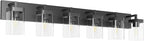 Bathroom Vanity Light, Square Design 6 Lights Morden Bathroom Lighting Fixtures Over Mirror, Black Vanity Light for Living Room/Bedroom