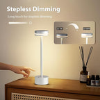 Modern Cordless Table Lamp Rechargeable, Aluminum Touch Lamp & 4000mAh Battery Operated, 3000K LED Table Lamps for Home Decor, Dining, Reading, Desk, Bedroom, Gift
