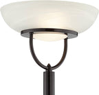 360 Lighting Modern Industrial Torchiere Floor Lamp 3-in-1 Design 70" Tall Tiger Bronze Brown Metal White Glass Dome Shade Decor for Living Room Reading House Bedroom Family Home Office