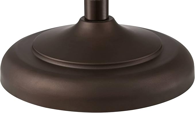 Franklin Iron Works Works Ferris Industrial Farmhouse Rustic 57" Tall Downbridge Pharmacy Floor Lamp Bronze Faux Wood Grain Metal Adjustable Dome Shade for Living Room Reading Family Bedroom Office