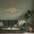 SIGNLEADER Metal Wall Art Decor Gold Circle Abstract Shapes Minimalist Modern Abstract Wall Sculpture Hangings Home Decoration for Living Room, Bedroom, Bathroom, Kitchen, Outdoor - 18" Gold