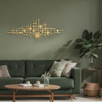SIGNLEADER Metal Wall Art Decor Gold Circle Abstract Shapes Minimalist Modern Abstract Wall Sculpture Hangings Home Decoration for Living Room, Bedroom, Bathroom, Kitchen, Outdoor - 30" Gold