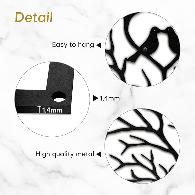 SIGNLEADER Metal Wall Art Decor Heart-Shaped Tree of Love Abstract Wall Sculpture Hangings Home Decoration for Living Room, Bedroom, Bathroom, Kitchen, Outdoor - 36" Black