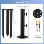 Patio Umbrella Stand Base,Heavy Duty Outdoor Umbrella Holder,Metal Grass Umbrella Ground Stake, Steel Outdoor Umbrella Base for Decks,Patios,Lawn,Docks