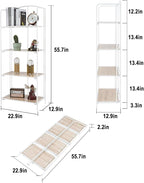 Crofy No Assembly Folding Bookshelf for Living Room, 4 Tier White Collapsible Book Shelf for Home Office, Portable Bookcase Storage Organizer