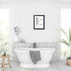 Boswaydeco Kids Bathroom Decor Wall Art Cute Children's Bathroom Wall Decor Small Funny Toliet Paper and Toothbrush Print Black and White Artwork for Guest Rom