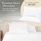 Fern and Willow Queen Size Bed Pillows - Set of 2, 28"x20" - Luxurious Ultra-Soft Cooling Pillow - Hotel Quality, Down Alternative Fill - Ideal Gift for Side, Back & Stomach Sleepers