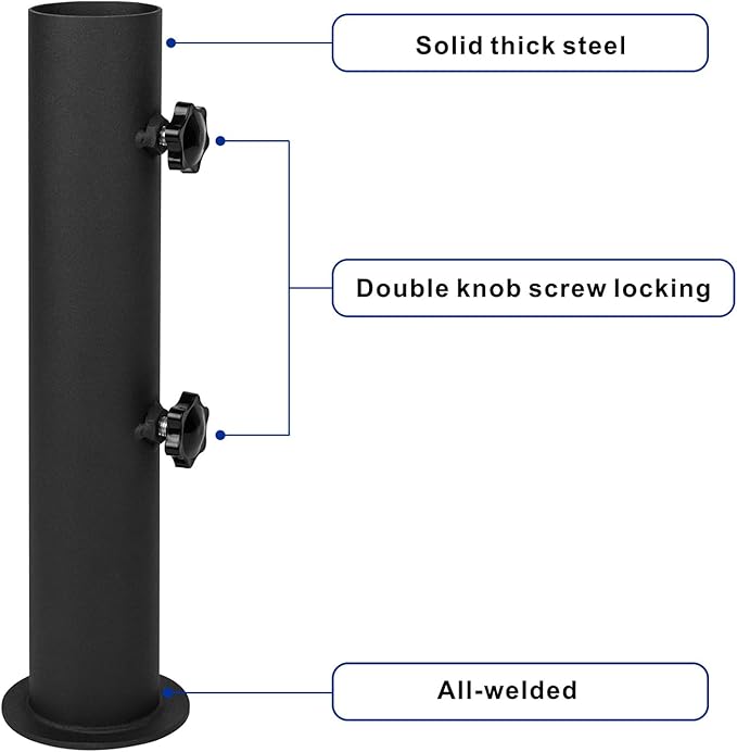 Granite Umbrella Stand Tube Outdoor Heavy Duty Marble Flag Pole Stake Holder, Table Umbrella Tube Bracket, Umbrella Base Tube Replacement, DIY Umbrella Tube Mount