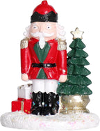 NINIPAPA Christmas Village Accessories Santa's Villages Sets for Christmas Decoration, Christmas Mini Town Decor with Nutcracker Ornament
