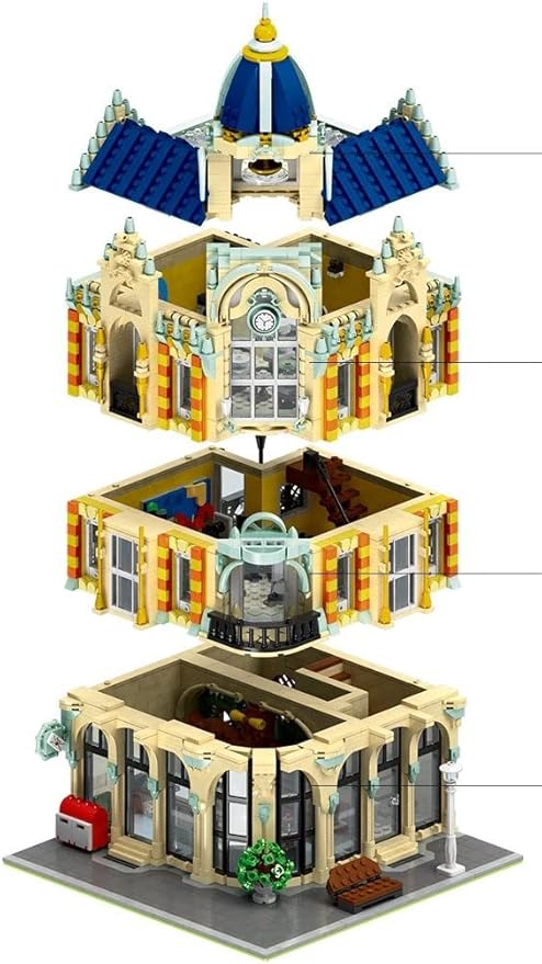 General Jim's Corner Post Office Modular Building Set - 3-Story Design with Post Office, Art School, Pottery Studio, Red Mail Truck & Realistic City Details for Architecture Lovers