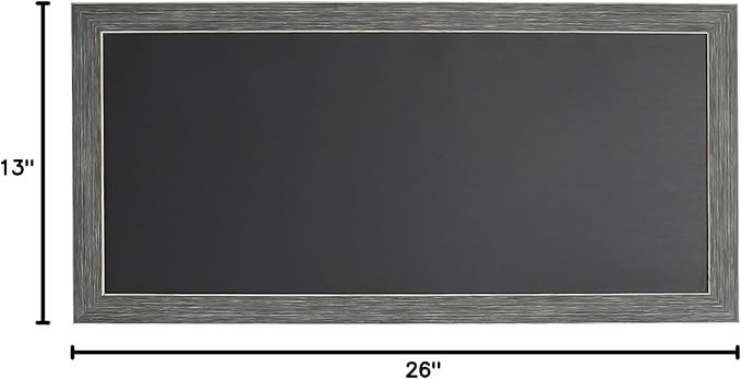 DesignOvation Wyeth Framed Magnetic Chalkboard, 13" x 26", Gray