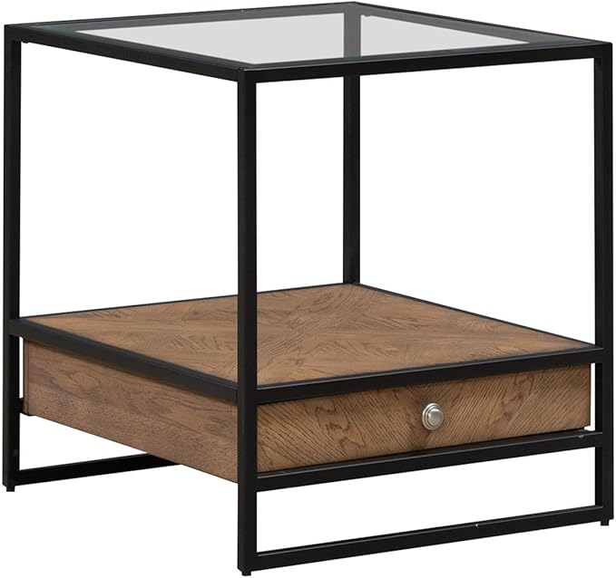 Liberty Furniture Bedford Drawer End Table for Living Room - Weathered Oak