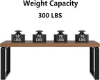 EXCEFUR Modern Coffee Table, Industrial Center Table for Living Room, Wood and Metal Rectangle Cocktail Tea Table for Home Office, Easy Assembly, Walnut, 47 Inch