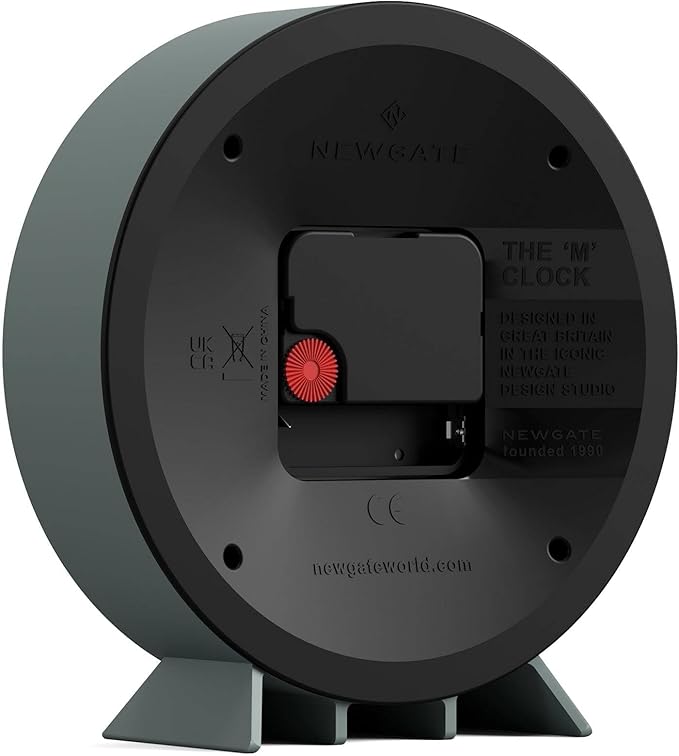 NEWGATE® Theatre Mantel Clock | Modern Classic Round Design | Asparagus Green | Contemporary Style for Desk, Table, Shelf or Bedside