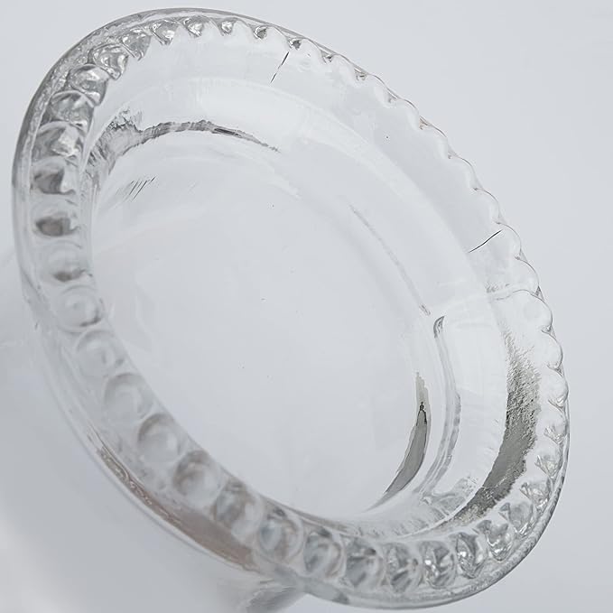 Oil Lamp Chimney Hurricane Lamp Glass Replacement Clear 3 Inch Base for Kerosene Lamp Shade(Wave Style 1P)