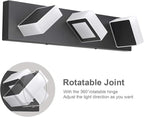 Ralbay 3 Light Dimmable Bathroom Vanity Light LED Modern Matte Black Vanity Wall Light Acrylic Stainless Steel Bathroom Vanity Lighting Fixtures