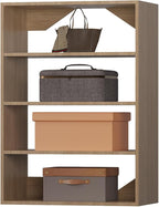 ROOMTEC 25.5" Shelf Short Tower Closet Unit, Modular Closet System with Shelf, Wardrobe Organizer for Bedroom or Walk-in Closet, Wall Mounted, Customizable Clothes Storage Unit, Wood