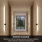 Method Lights LED Strip Wall Light, 47" Modern Indoor Wall Lamp with 350° Rotation, Surface or Recessed Mount, Sleek Minimalist Lighting for Bedroom, Living Room, Hallway, Gold