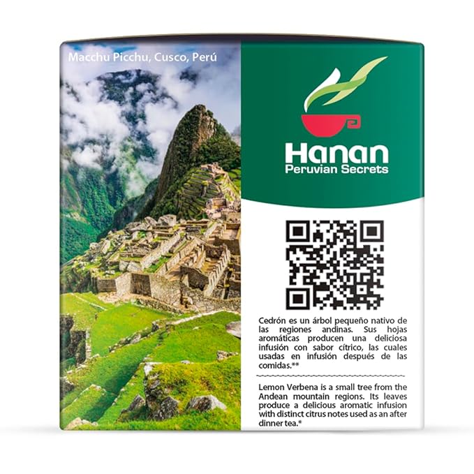 Hanan Peruvian Secrets Lemon Verbena Tea (Cedron) | 150 Teabags | All-Natural Lemon Beebrush from Peru's Andes Mountains Used in Cooking Recipes, Potpourri, Perfumes, Essential Oil