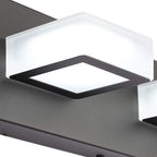 Ralbay 6 Lights LED Modern Dimmable Matte Black Vanity Light Acrylic Modern Vanity Wall Light Over Mirror Dimmable Bathroom Vanity Lighting Fixtures 6000K Cool White Light