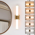 Modern Gold Wall Sconce 22 Inch Dimmable Bathroom Sconces 5CCT Led Wall Lights with Acrylic Shade Hardwired Long Vanity Lighting Fixtures Over Mirror for Bedroom Living Room