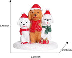 NINIPAPA Christmas Village Accessories 3 Doggy Send for Santa's Villages Cute Resin Christmas Ornaments Decoration