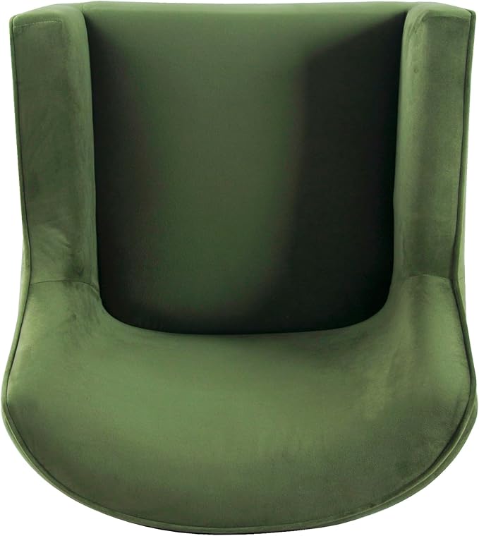 HomePop Mordern Accent Chair, Homepop Home Décor, Accent Chairs for Living Room & Bedroom, Fabric Reading Living Room Side Chair, Single Sofa with Lounge Seat and Metal Legs - Green Velvet