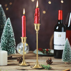 Candlestick Holders Taper Candle Holders - Gold Candlestick Holder Set of 6 Candle Stick Holders kit Classic Decorative Candle Stick for Christmas, Wedding, Party, Dinner Tables,Home Décor
