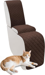 Reclining Sectional Couch Covers Velvet L Shape Recliner Sofa Middle Console Cover for Dogs Pets Washable Anti Slip 1 Additional Recliner Center Console Slipcovers (1 Console, Dark Brown)