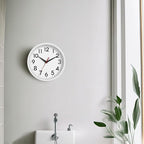 Wall Clock Small Analog 8 Inch Silent Non Ticking Battery Operated Modern Simple Decorative for Kitchen Office Bedroom Bathroom Living Room(White)