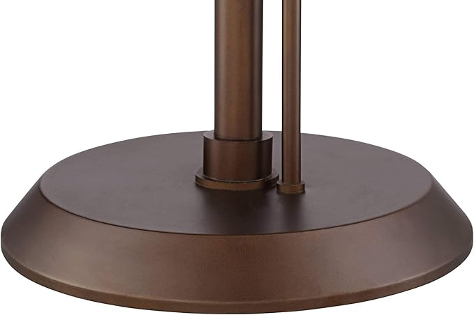 Possini Euro Design Traverse Modern Floor Lamp with Gooseneck Reading Light LED 64" Tall Oil Rubbed Bronze Metal Oatmeal Fabric Drum Shade Decor for Living Room Reading House Family Bedroom Home