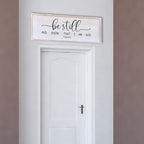 Surfapans Be Still and Know that I am God Wall Decor 40"x15" Large Farmhouse Family Living Room Vintage Religious Bible Verses Entryway Sign Wood Framed Scripture Hallway Hanging Wall Art (White)