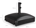 Best Choice Products 123lb Capacity Fillable Mobile Umbrella Base Heavy Duty Market Stand for Patio, Deck, Poolside w/ 4 Wheels, 2 Locks, 2 Knobs, Wind-Resistant Design - Black