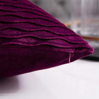 12x20 Purple Throw Pillow Cases: 2 Pack Original Striped Velvet Rectangular Decorative Pillow Covers for Farmhouse Couch