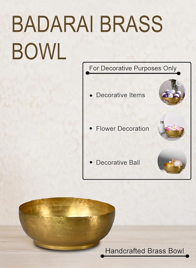 Serene Spaces Living Set of 6 Lightweight Antique Brass Decorative Bowl, Metal Bowl for Potpourri, Catchall for Entryway, Dining Table, Home Décor, 2.75" Tall & 7.5" Diameter